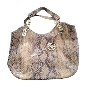Michael Kors Leather Snake Skin Pattern Purse.  Excellent Condition.